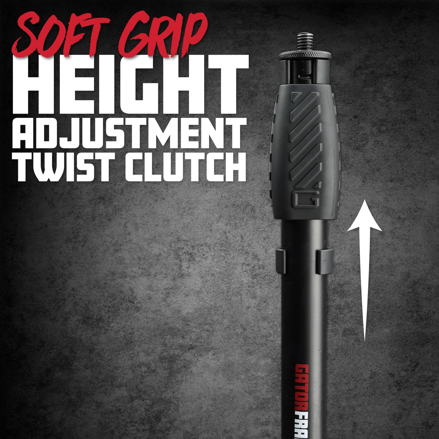 Gator Frameworks Microphone Stand With 10 Weighted Base And Soft Grip Twist Clutch Height Adjustment, (Gfw-Mic-1000)