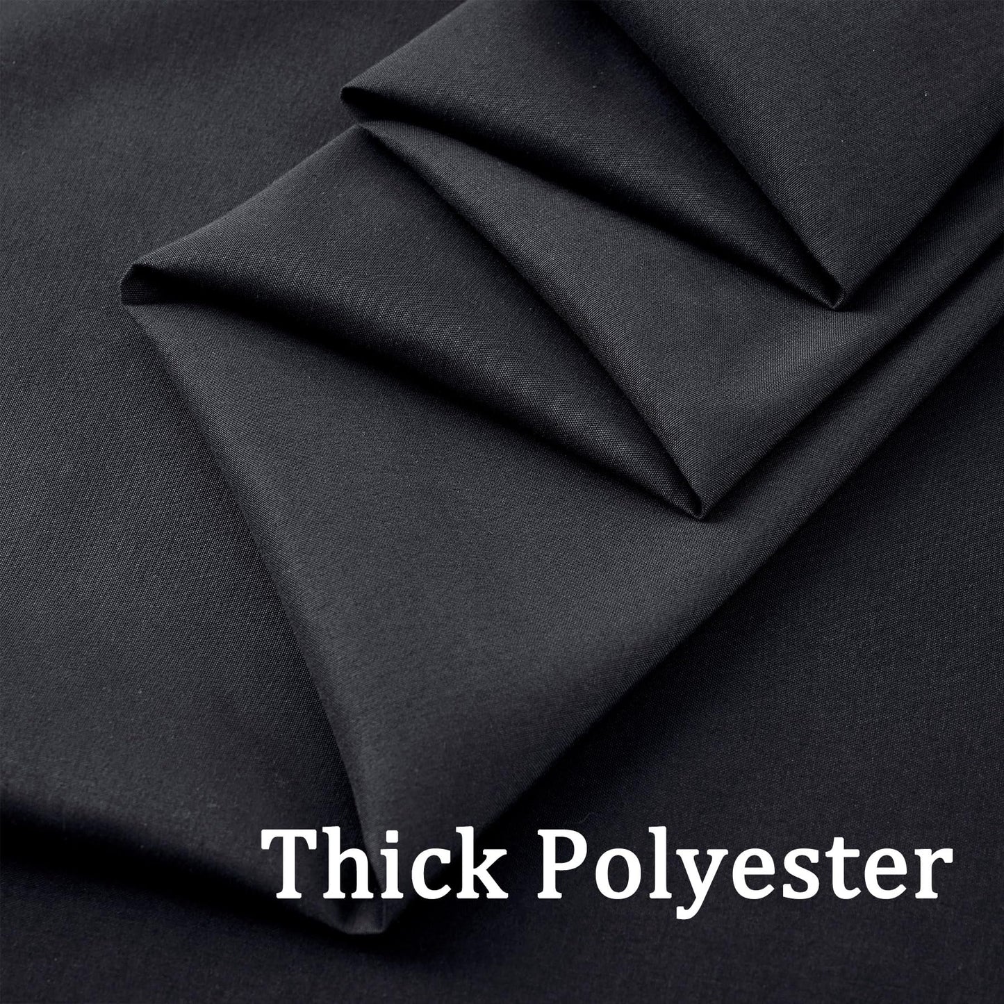 Htper 20ft x 10ft Black Backdrop Curtain Panels for Parties, Thick Wrinkle Resistant Polyester Wedding Backdrop Drapes for Birthday Photography Party Home Decorations