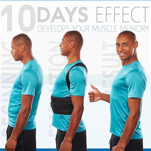 Selbite Posture Corrector for Men and Women - Back Brace for Upper and Lower Body Support - Adjustable Straightener with Pain Relief and Muscle Memory (X-Large)