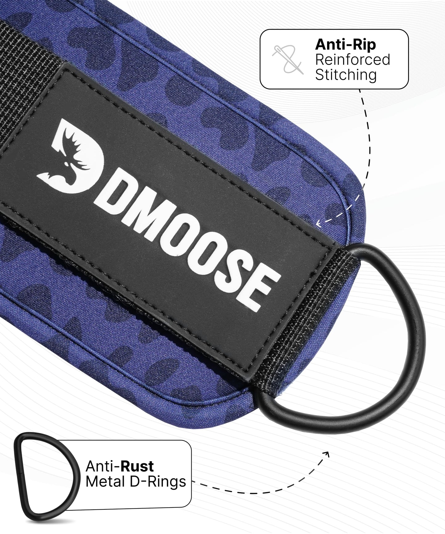 DMoose Ankle Strap for Cable Machine - One Size Fit with Premium Padding, Workout Kickback Ankle Cuffs, Ankle Bands for Working Out, Booty Workouts, Leg Extension, Hip Abductors & Lower Body Exercises