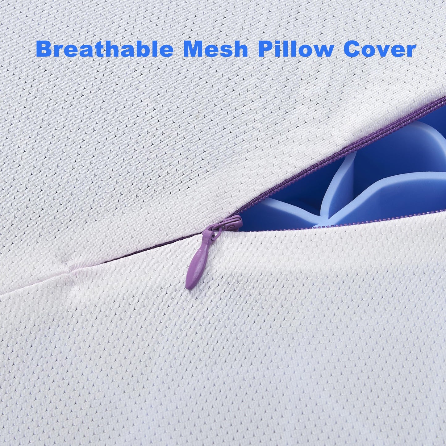 Berklan Pillow for Sleeping with Adjustable Booster 100% Elastic Grid Ergonomic Supportive Neck Oversized Pillow for Hot Sleepers