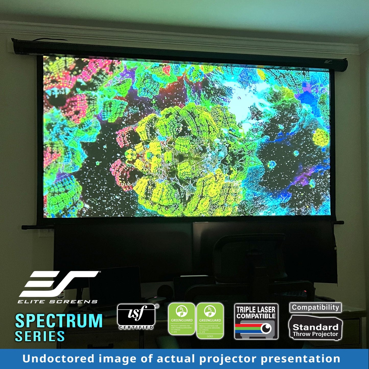 Elite Screens Spectrum 120-Inch 4:3 Electric Motorized Projector Screen, 4K/8K Ultra HD Ready, Home Theater, Classroom & Office, White Case, ELECTRIC120V