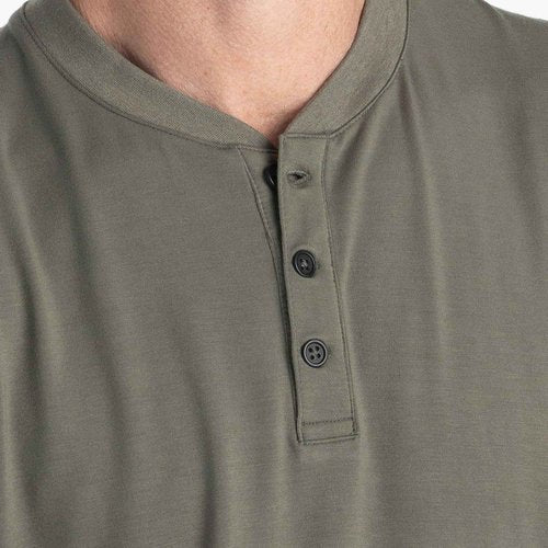 Free Fly Flex Long Sleeve Henley - Bamboo Viscose with UPF 50+ Sun Protection, Soft Stretch Sun Shirts for Men’s Fly Fishing - Fatigue, X-Large