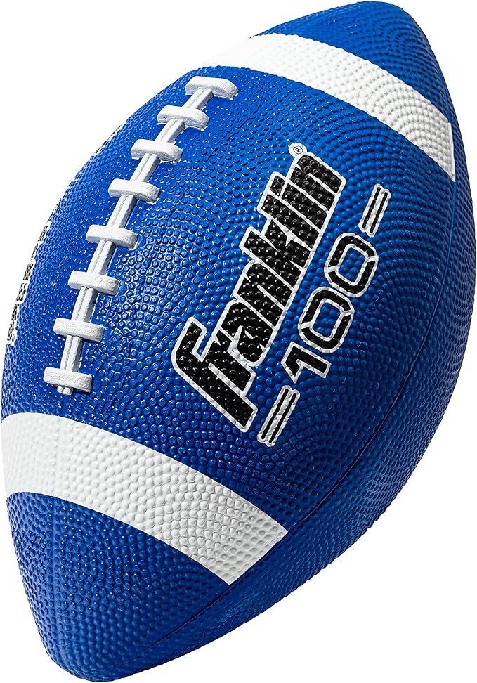 Franklin Sports Kids Junior Grip-Rite Youth Junior Size Rubber Footballs - Peewee Kids Durable Outdoor Footballs - Single...