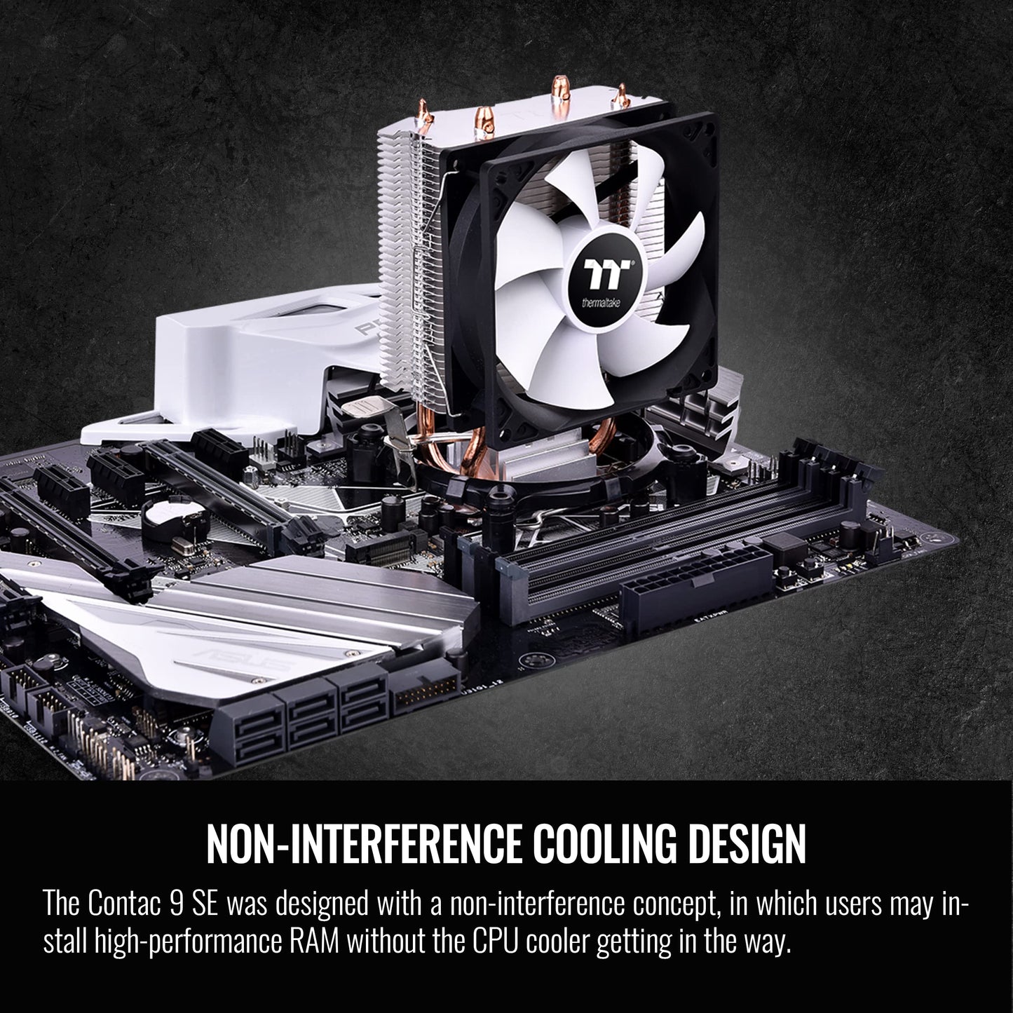 Thermaltake Contac 9 Se Cpu Cooler, 120W Cooling Power, 92Mm Pwm Fan, Support Intel Lga 1700/ Amd Am5,Am4, Cl-P106-Al09Wt-A, Bla
