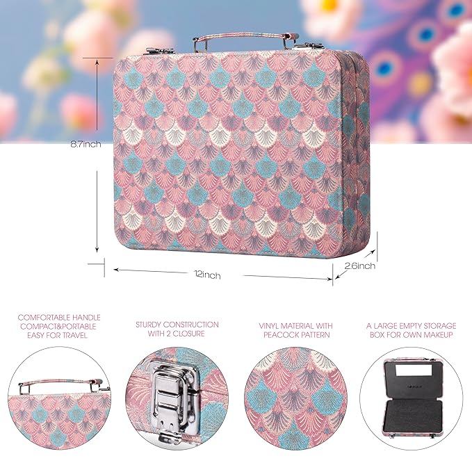 Hot Sugar Makeup Kit for Teenager Girls 10-12, All in One Beginner Makeup Kit for Women Full Kit, Teen makeup kit Cosmetic Gift Set on Birthday Christmas (Peacock)