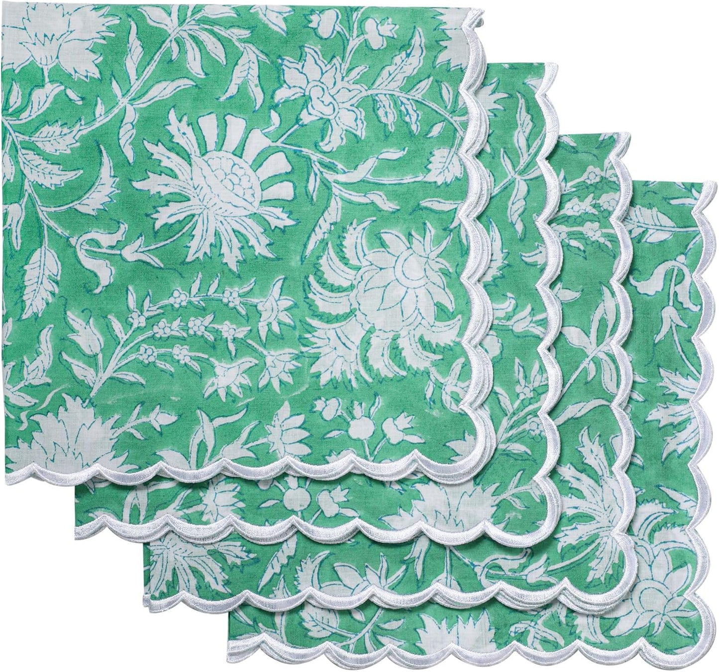Ridhi Mint Green Cloth Napkins 100% Pure Cotton Farmhouse Wedding Dinner Napkins for Easter, Thanksgiving, Holiday Daily Wedding uses Napkins (4-20x20 Dinner Napkin)