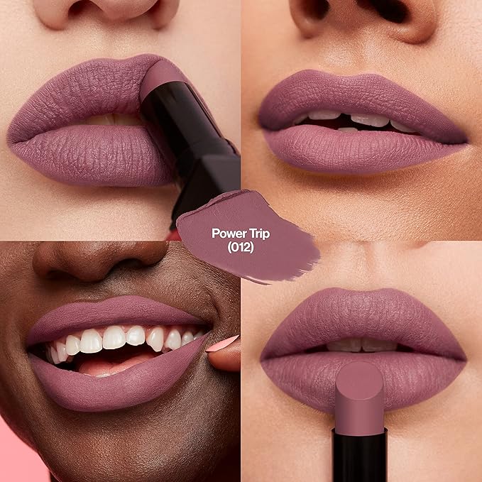 Revlon Lipstick, ColorStay Suede Ink, Built-in Primer, Stocking Stuffer for Women, Waterproof, Smudge-proof, Matte Color, 012 Power Trip, 0.09 oz