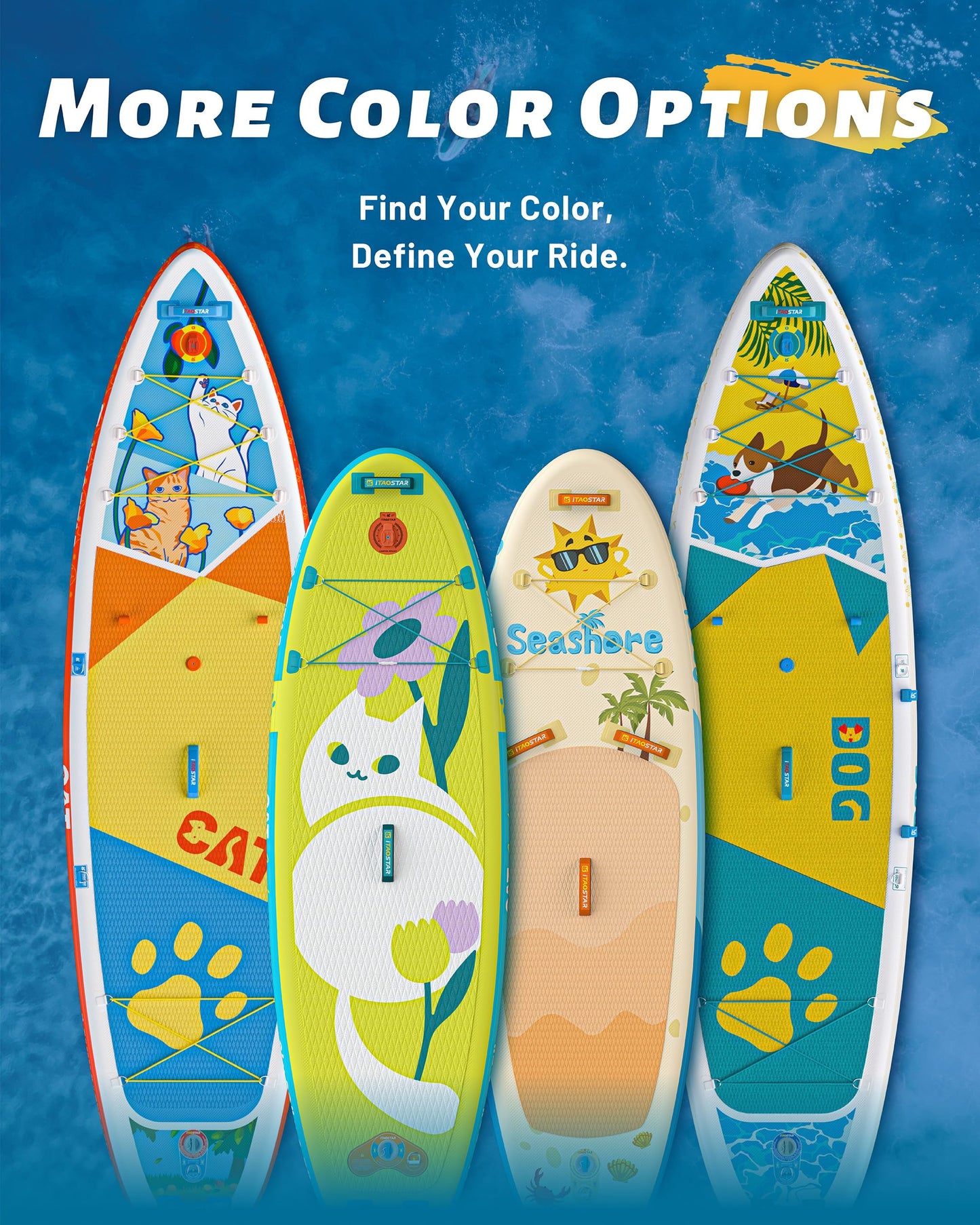 iTAOSTAR C01EP 34" Stand Up Paddle Board, Inflatable Paddle Board with Seat,Stable Blow Up Paddle Boards for Adults/Family/Youth of All Skill Levels