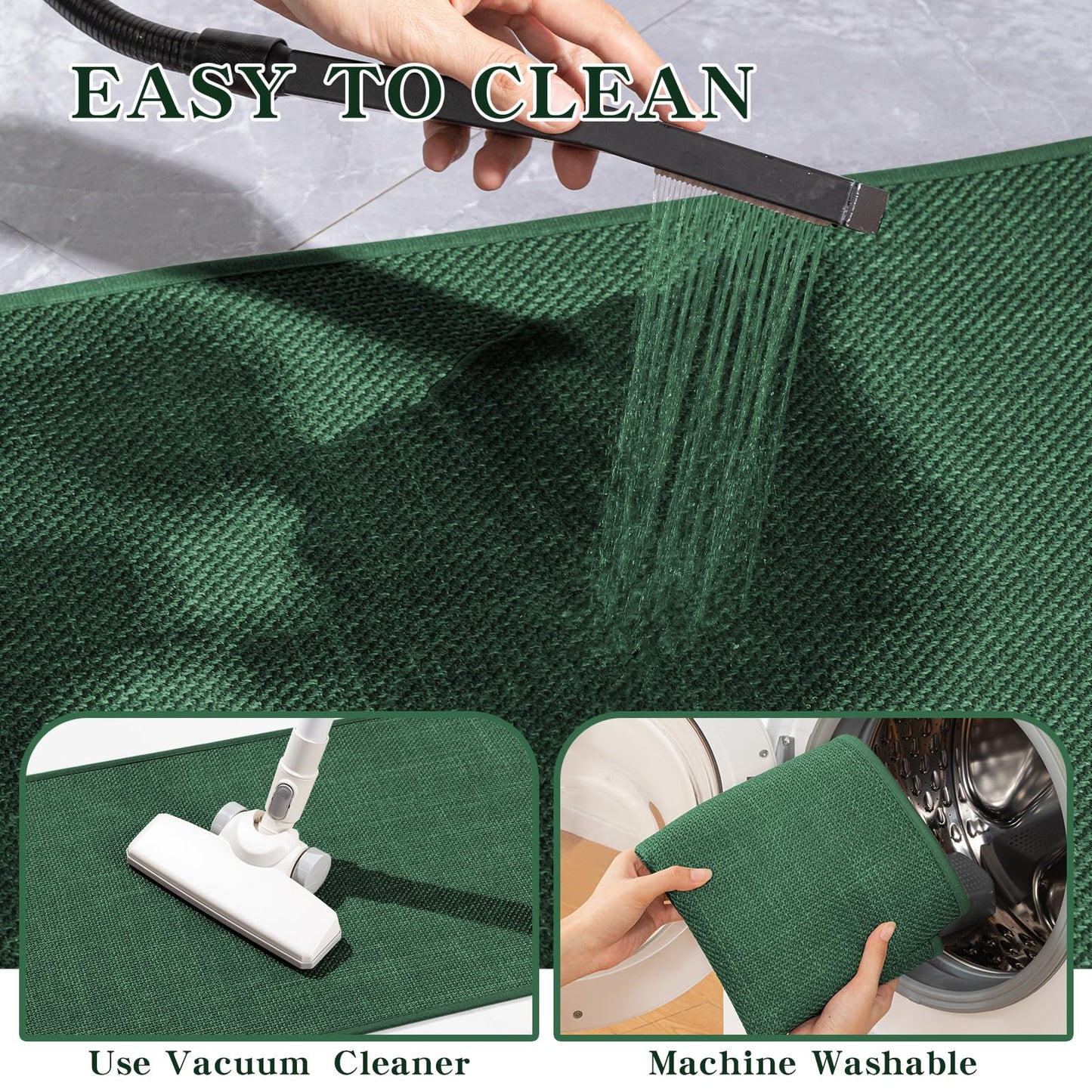 chakme Bathroom Rugs Mat 24x17, Ultra Thin Non Slip Bath Mat Small Quick Dry Absorbent Bath Mat for Bathroom Floor, (Green, 24"x17")