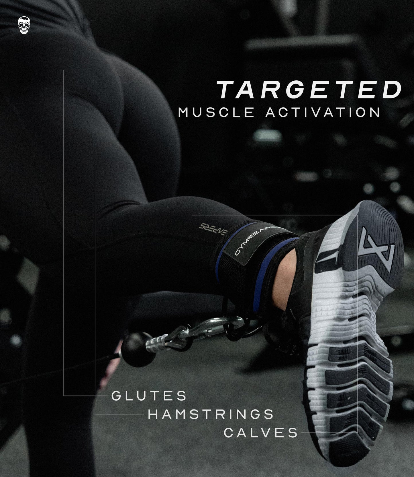Gymreapers Ankle Straps (Pair) For Cable Machine Kickbacks, Glute Workouts, Lower Body Exercises - Adjustable Leg Straps with Neoprene Padding Cobalt, Pair)