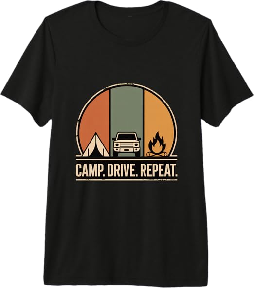 Camp Drive Repeat Overlanding Camping Truck Premium Tri-Blend T-Shirt