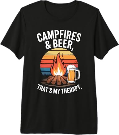 Campfires and Beer That's My Therapy Premium Tri-Blend T-Shirt