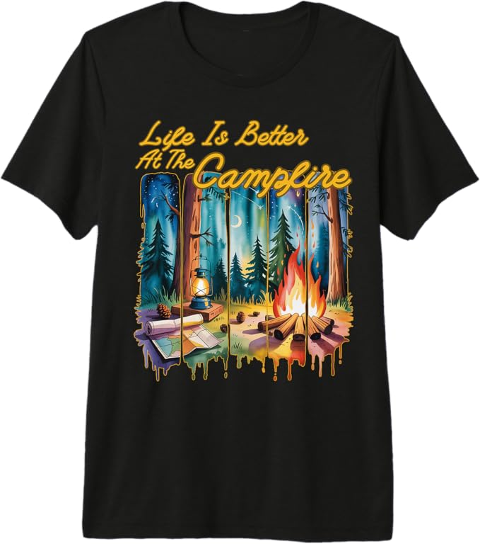 Life is Better at The Campfire Outdoor Lifestyle Natur Lover Premium T-Shirt