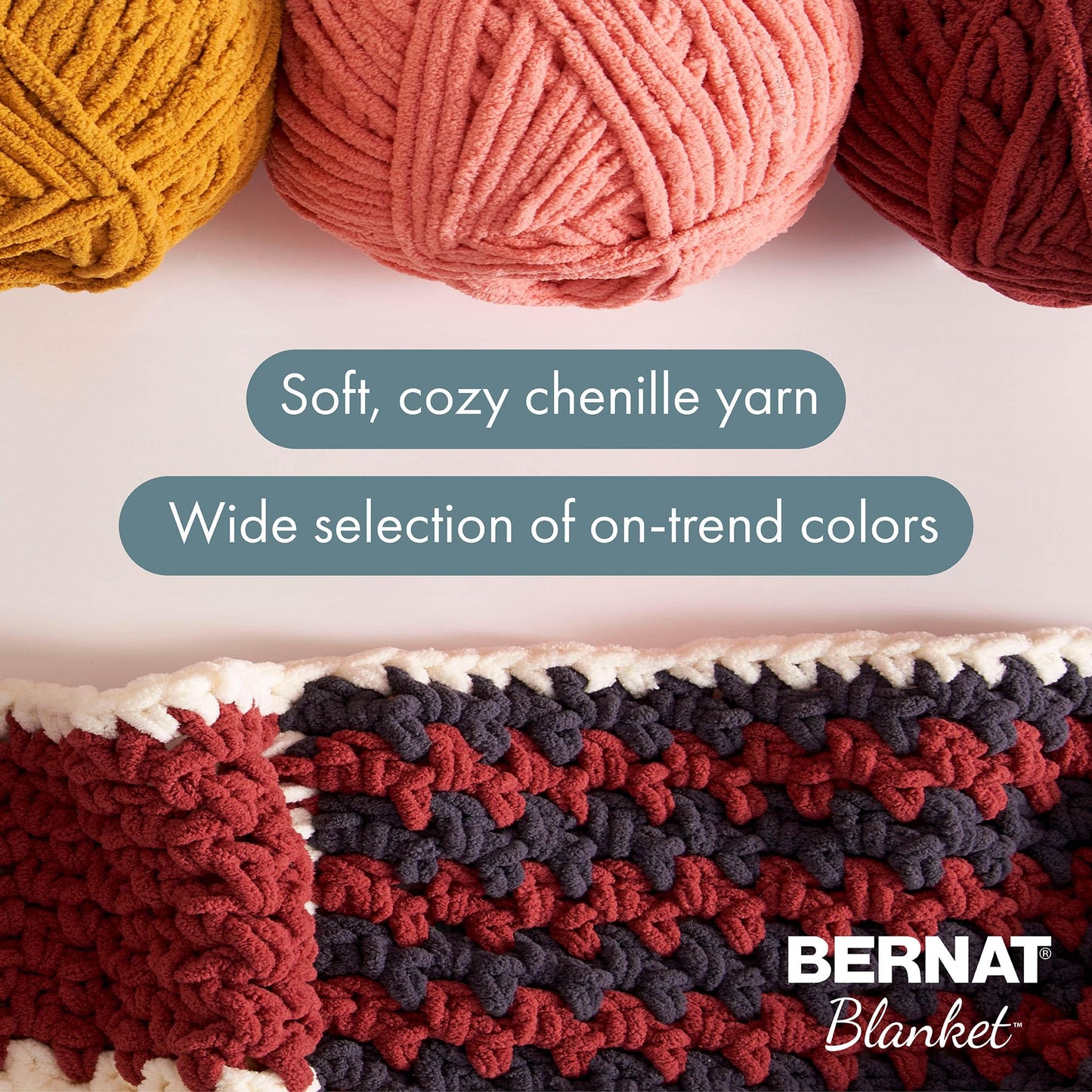 Bernat Blanket Tweeds Sandy Tweed Yarn - 2 Pack of 10.5oz/300g - Polyester - #6 Super Bulky - 220 Yards - Knitting & Crochet