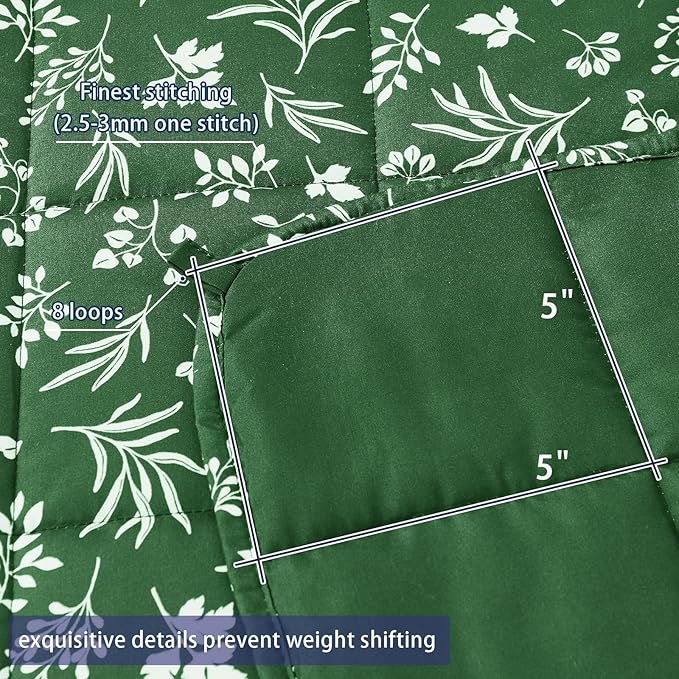 yescool King Size Weighted Blanket for Adults (20 lbs, 80” x 87”, Forest) Cooling Heavy Blanket for Sleeping Perfect for 190-210 lbs, Breathable Blanket for Adults & Couple All Season