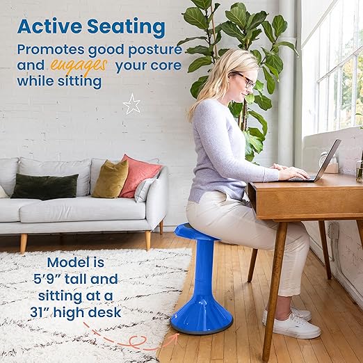 ECR4Kids ACE Active Core Engagement Wobble Stool, 20-Inch Seat Height, Flexible Seating, Blue