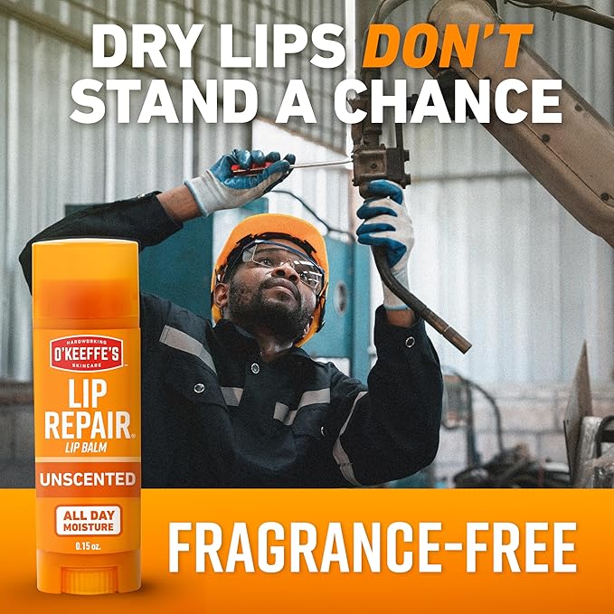 O'Keeffe's Lip Repair Unscented Lip Balm for Dry, Cracked Lips - Stick (Twin Pack) - Moisturizer for Very Dry Lips