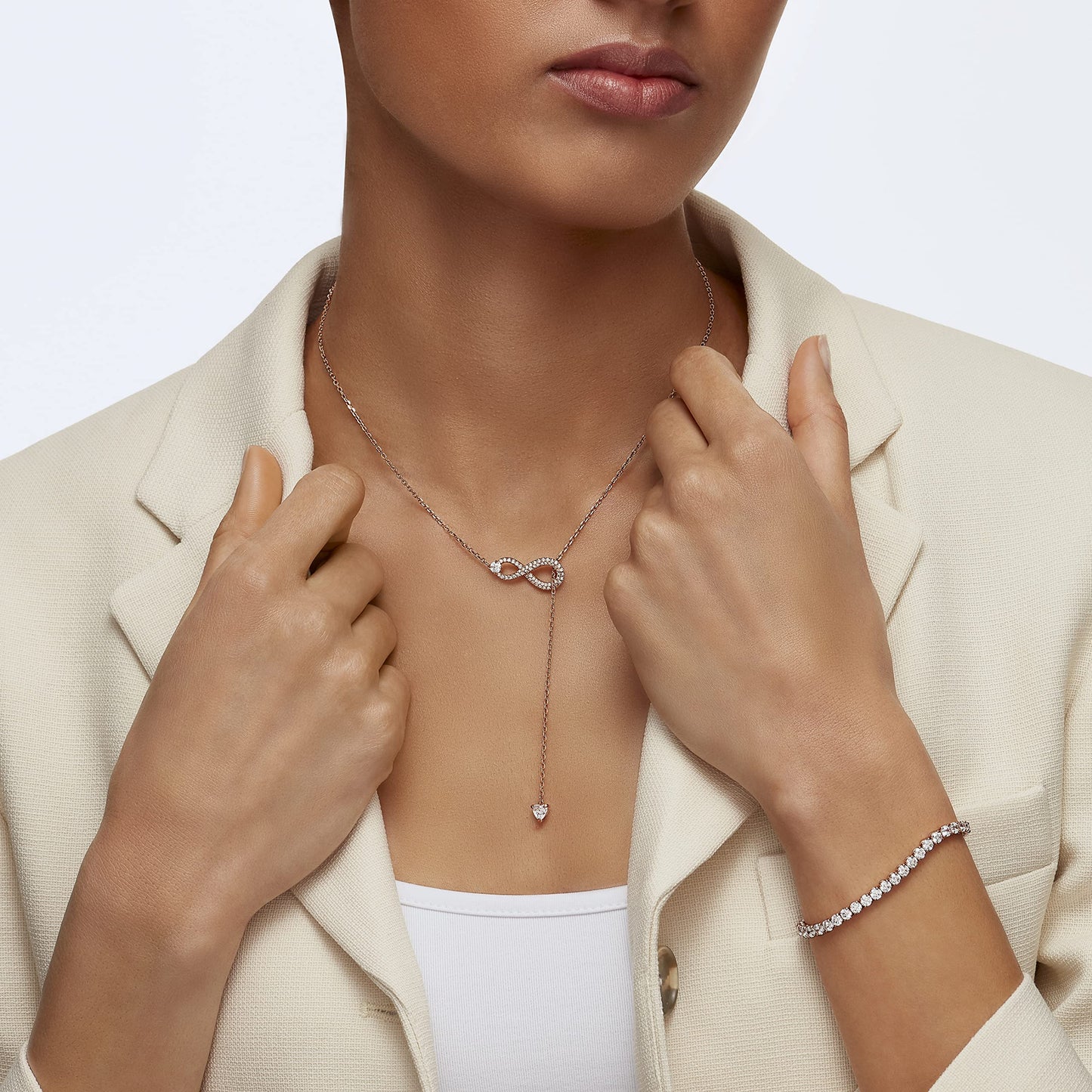 Swarovski Women's Hyperbola Crystal Jewelry Collections, Rhodium & Rose Gold Tone Finish