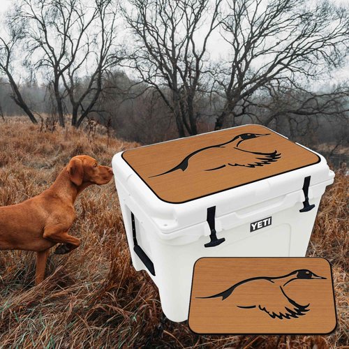USATuff SeaDek EVA Mat Cooler Pad fits YETI 35 Tundra | Peel & Stick Application | Non Slip Comfort Accessories - Duck Solo Hunting Outdoorsman (Mocha-Black)