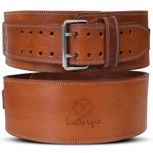 Premium Leather Weight Lifting Belt for Men & Women, 8mm Thick, 4-Inch Wide, Heavy-Duty Gym Belt with Adjustable Steel Buckle, Lower Back Support for Powerlifting, Strength Training, Squats & Deadlifts (S (25"-30"), Peccan Brown)