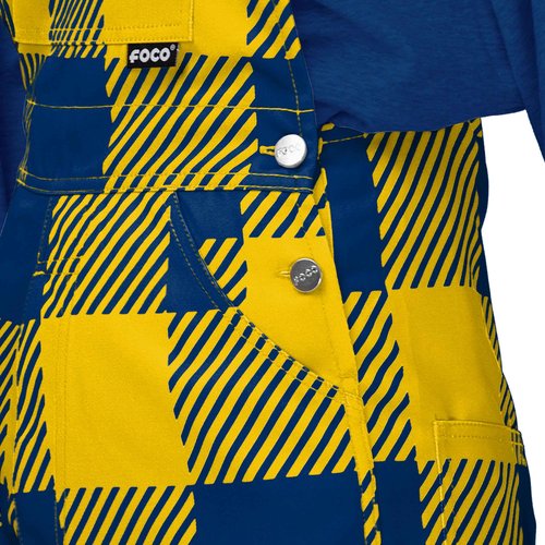 FOCO Michigan Wolverines NCAA Womens Plaid Bib Overalls - XL