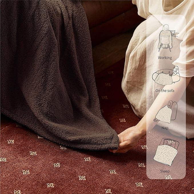 Heated Blanket Electric Throw 50" x 60" -Heated Throw Blanket with 5 Heating Levels & 3 Hours Auto Off,Machine Washable,ETL & FCC Certification(Teddy)