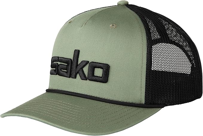 Beretta Men's Hunting Sako 3D Pre-Curved Visor Adjustable Snapback Trucker Hat with 3D Embroidery Sako Logo, One Size