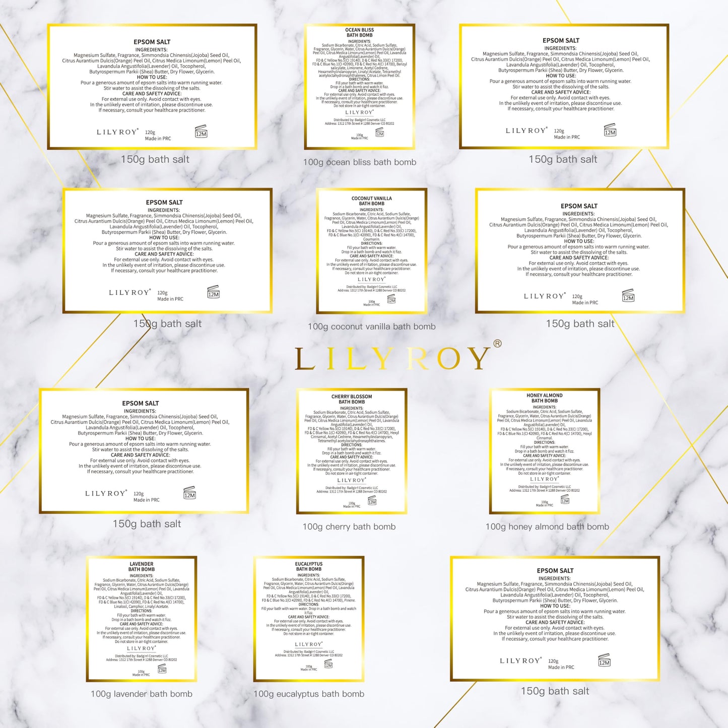 Mothers Day Gifts for Mom - Luxury 9-Piece Floral Epsom Salt Gift Set for Women, Bath & Body Gift Set in Elegant Box | Perfect Christmas, Birthday Gifts for Her & Him, All Occasion Holiday Present