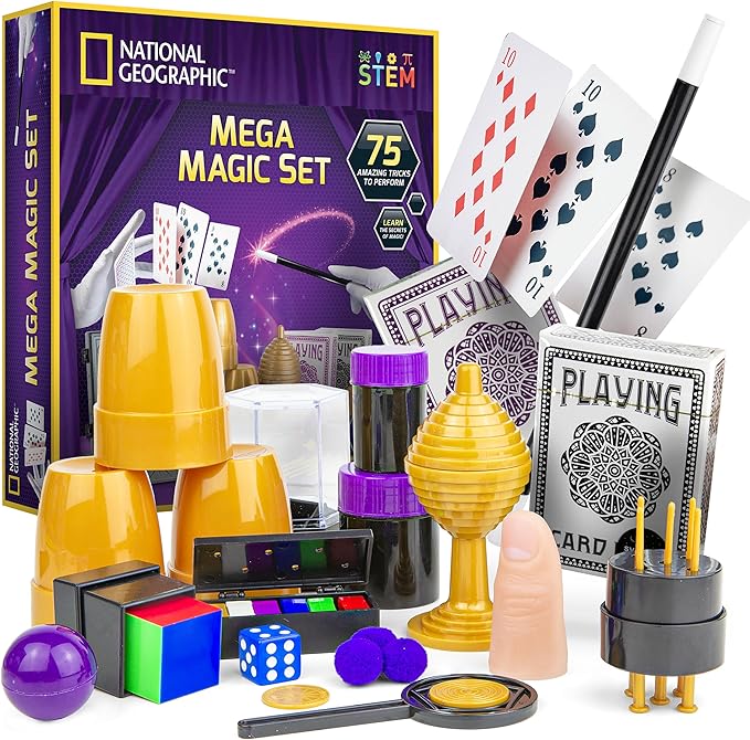 National Geographic Mega Magic Set - More Than 75 Magic Tricks for Kids to Perform with Step-by-Step Video Instructions fo...
