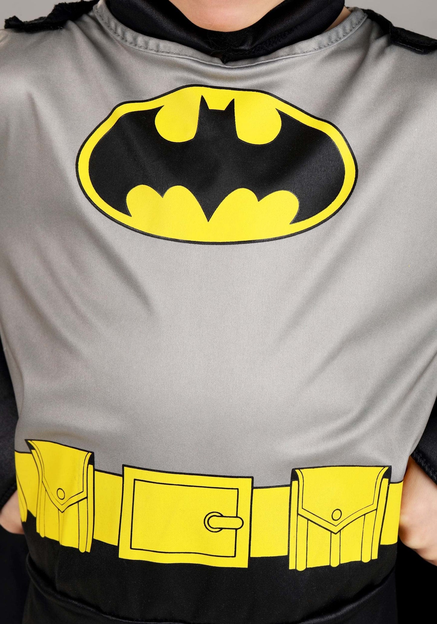 Toddler Classic Batman Costume, Black Superhero Suit, Cape, Mask & Foam Muscles for Movie Hero Cosplay Dress-Up 2T