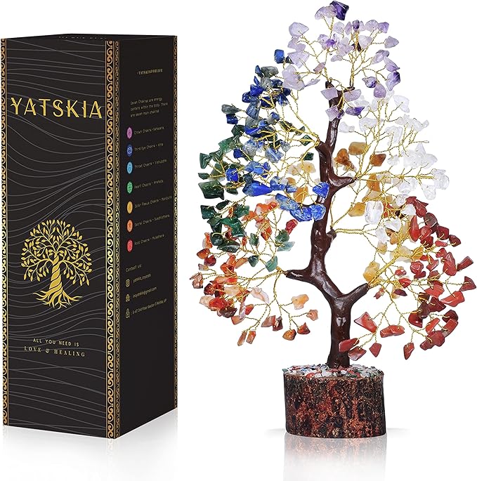 YATSKIA 7 Chakra Tree of Life - Crystals and Healing Stones | Birthday Gifts for Women | Crystal Tree for Positive Energy...