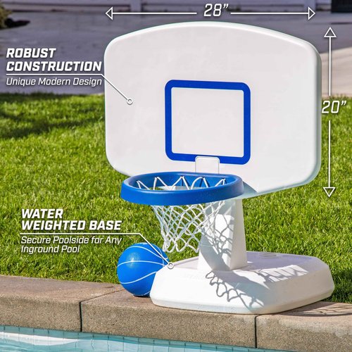 GoSports Splash Hoop Classic Swimming Pool Basketball Game - White