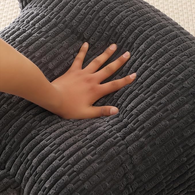 PAJEO Reading Pillow for Sitting in Bed, Large Backrest Reading Pillow with Arm Rest,Back-Rest Support Cushion for Sit Up on Couch, Sofa, and Floor, Dorm Essentials (Grey Corduroy, Large(19"))
