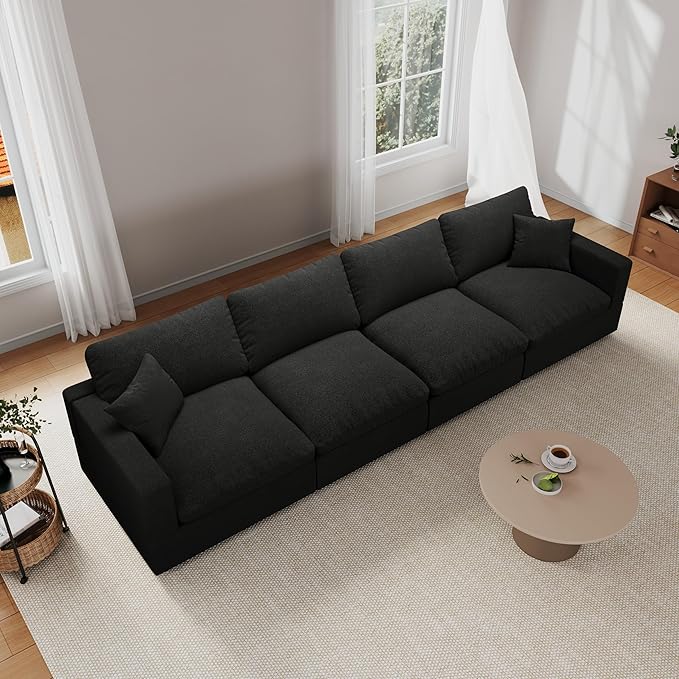 Modular Sectional Sofa Couch for Living Room, Convertible Upholstered Comfy Couches Deep Seat Sofa | Removable & Washable Cushion Covers, Filled with Down Cotton | Free Combination Sleeper Sofa Bed