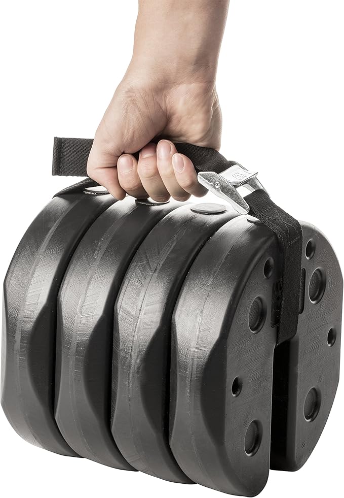 US Weight 40 Pound Canopy Weight Set of 4 and Carry Strap with No-Pinch Design - Easy Installation and Removal to Secure T...
