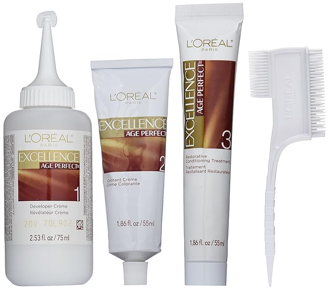 L'Oreal Paris ExcellenceAge Perfect Layered Tone Flattering Color, 6N Light Soft Golden Brown (Packaging May Vary)