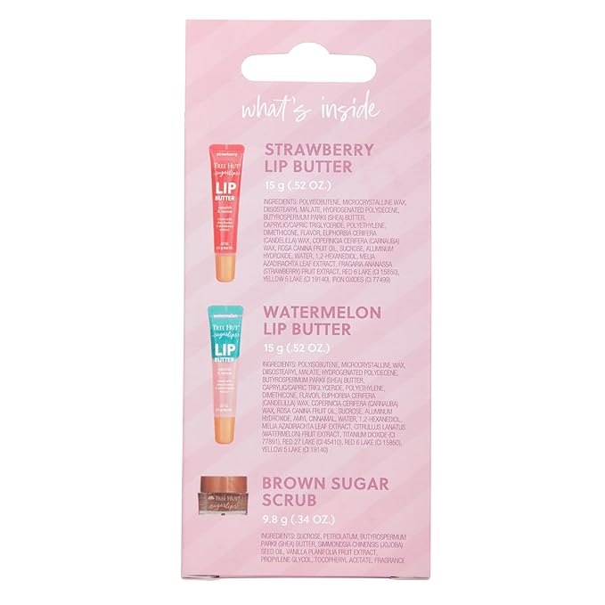 Tree Hut Sugarlips Pout Pack Lip Routine Set, Exfoliating Lip Scrub & Hydrating Lip Butters (Strawberry & Watermelon), Nourishing Lip Care, Holiday Gift & Stocking Stuffer