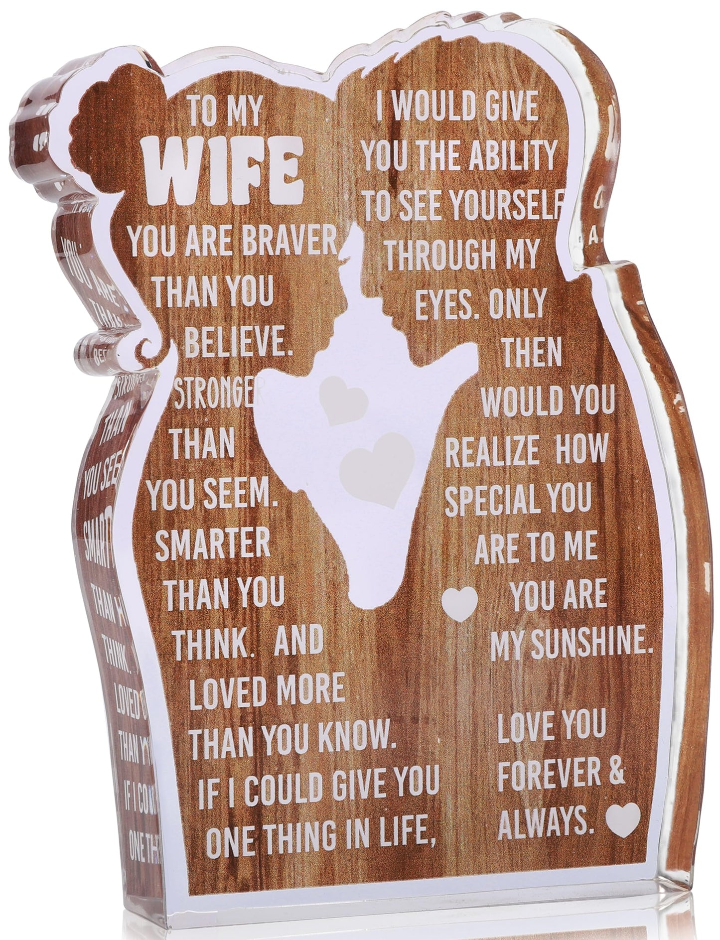 MAMAGIFTREE Valentines Day Gifts for Wife, I Love You Romantic Gifts, I Choose You with Heartfelt Message Acrylic Sign- Wedding Anniversary, Birthday Ideas for Her