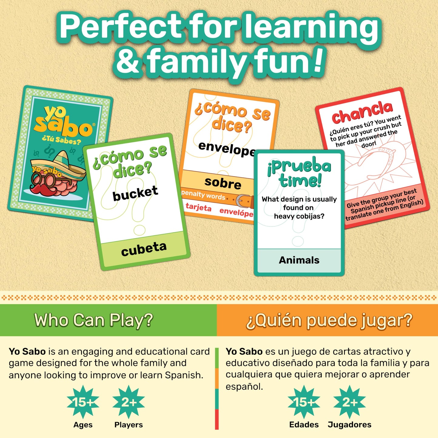 Yo Sabo: Edition 1 - The Original Bilingual Card Game – Learn Spanish with Fun Trivia & Challenges – Family-Friendly Juego de Mesa with 160 Cards for All Ages