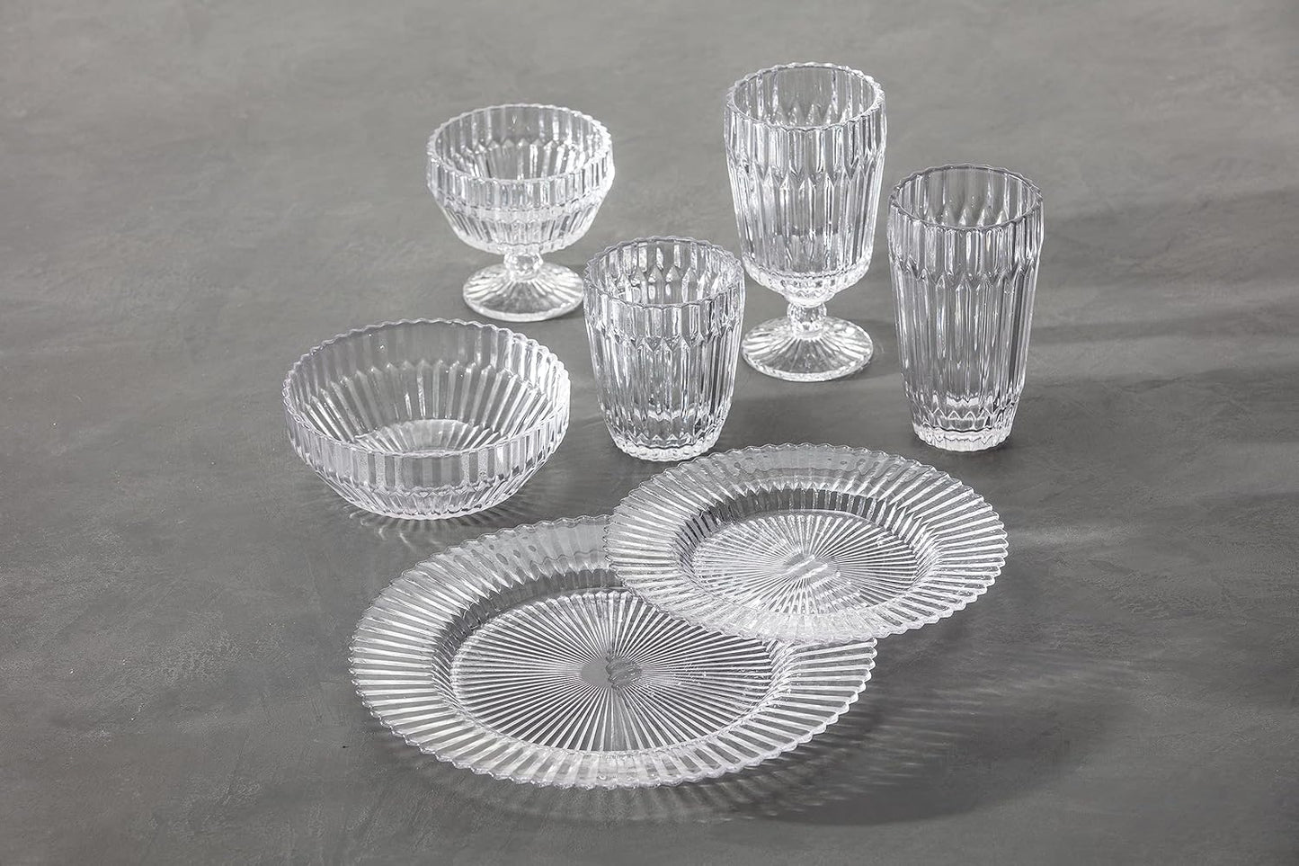 Fortessa Archie Glass Drinkware, Goblet Glass (Set of 6), 14.2 Ounce, Clear