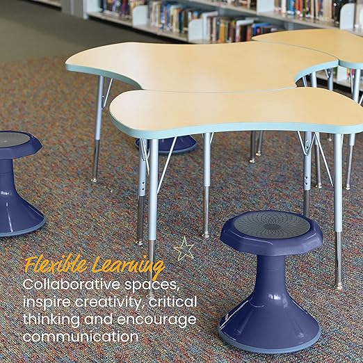ECR4Kids ACE Active Core Engagement Wobble Stool, 15-Inch Seat Height, Flexible Seating, Navy
