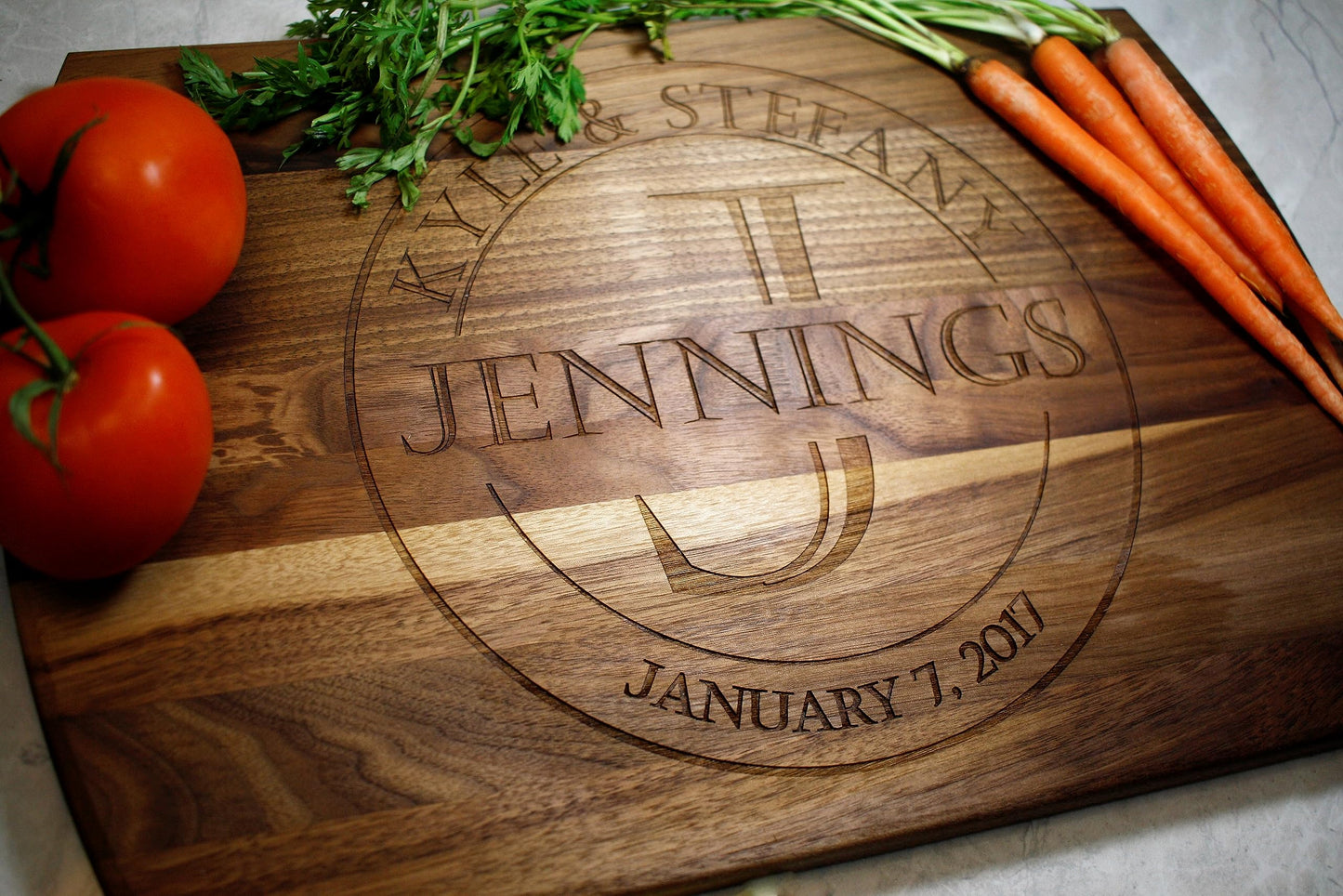 Blue Ridge Mountain Gifts Personalized Wood Cutting Board Laser Engraved Anniversary or Wedding Gift Custom Charcuterie Board Personalized Father's Day Gift