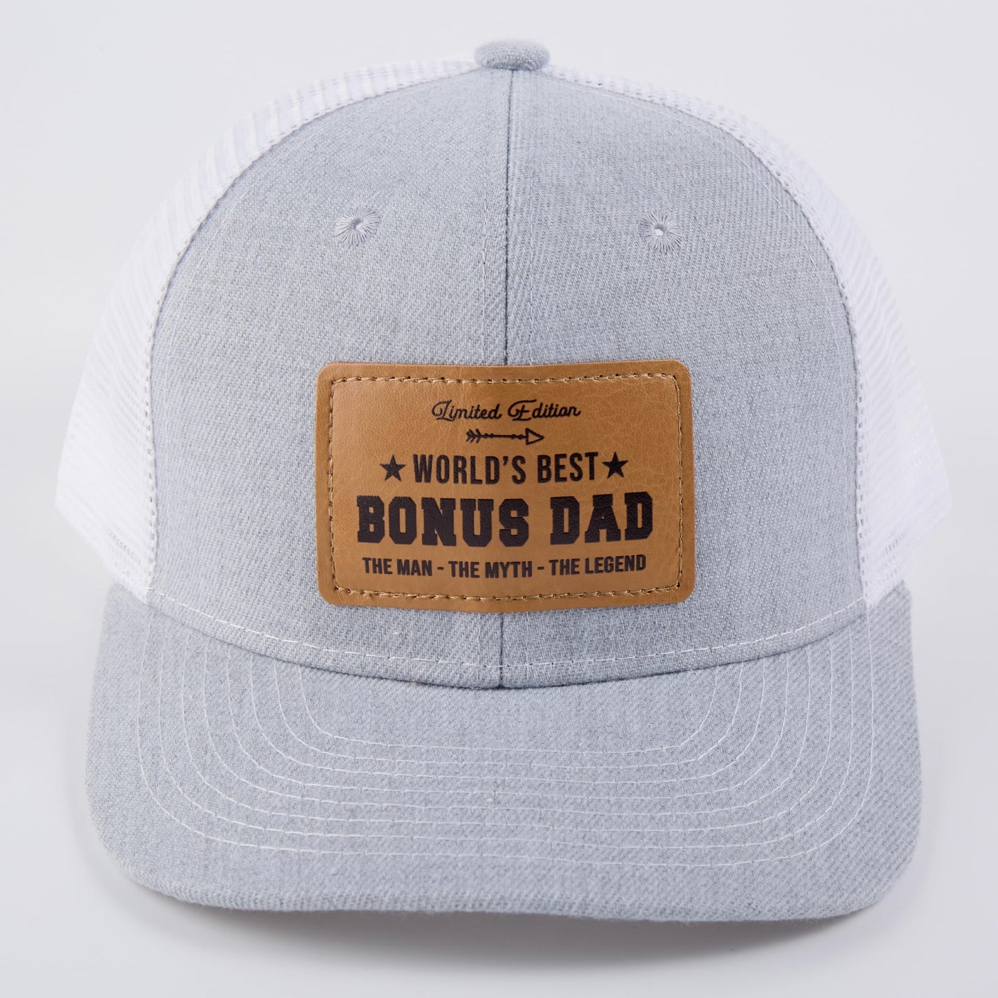 Best Bonus Dad Ever Hat, Stepdad Hat for Christmas Fathers Day Birthday from Son Daughter, Gifts for Dad, Trucker Gray Cap