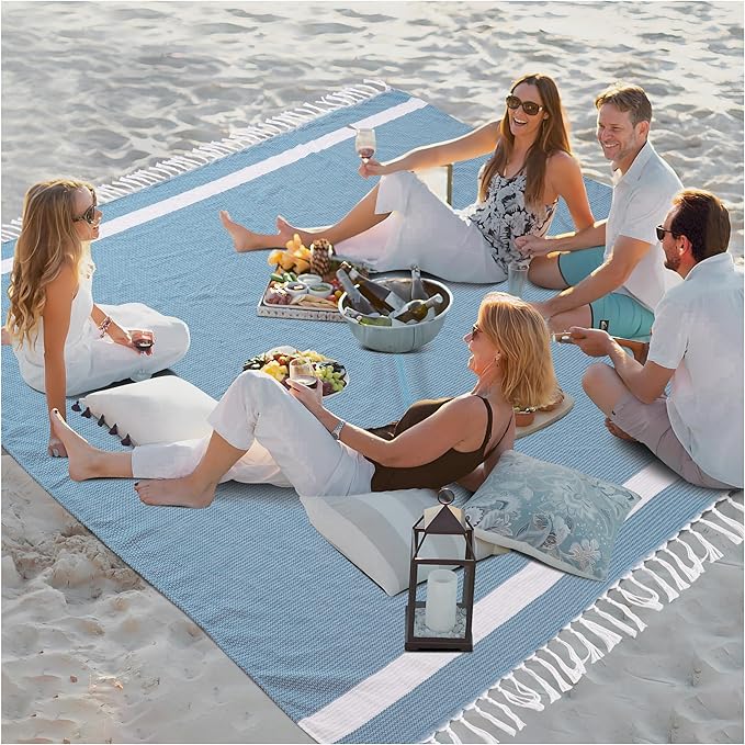 Jumbo Turkish Beach Towel Blanket Picnic Ourtdoor Mat Oversized Sandproof Fast Dry Thin Extra Large Xl Big Huge Compact So...