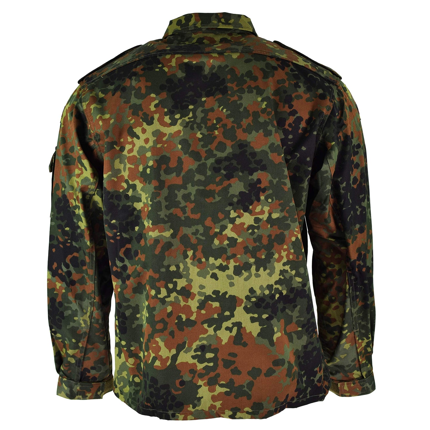 Original GERMAN ARMY JACKET ZIPPED fleck-tarn camouflage tactical combat BW military issue field shirt (Large short)
