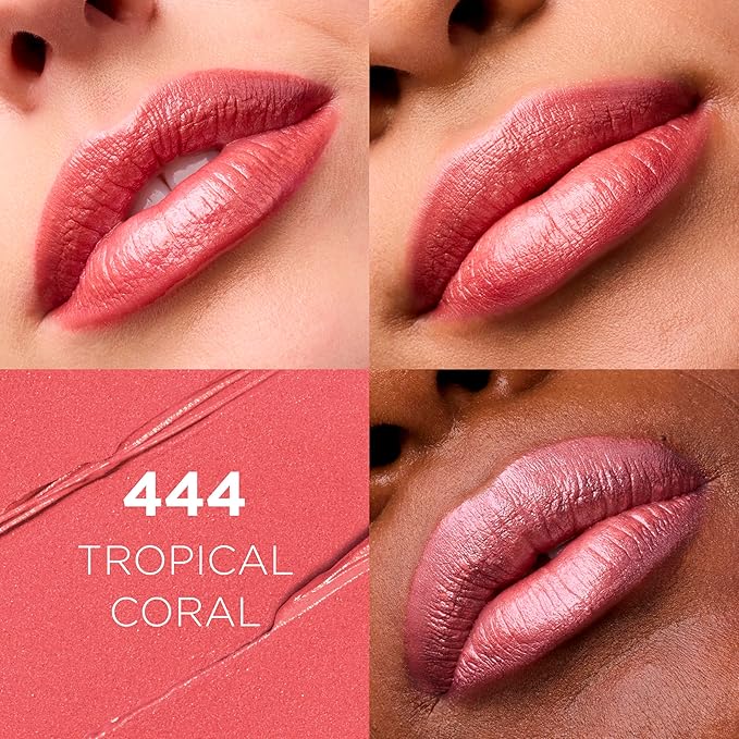 L'Oreal Paris Colour Riche Original Creamy, Hydrating Satin Lipstick with Argan Oil and Vitamin E, Tropical Coral, 1 Count (Pack of 2)