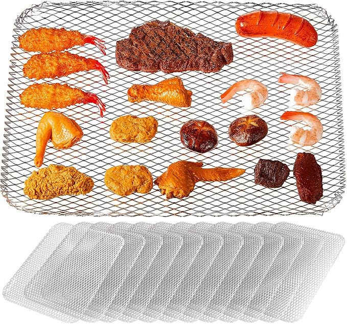 Mifoci 30 Pcs Disposable Grill Topper Non Stick BBQ Grill Grates Liners 12x16 Inch Mesh Mat Disposable Sheets Pans for Out...