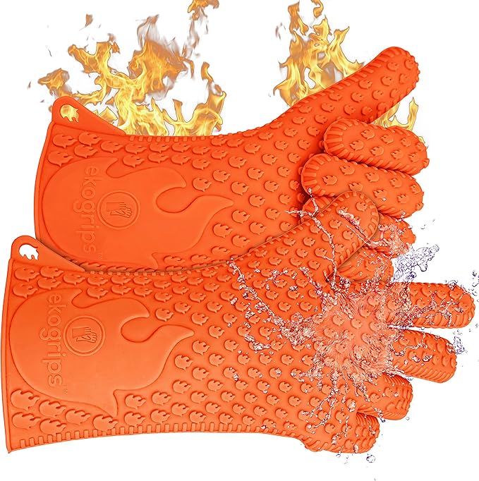 Jolly Green Products Ekogrips Premium Heat-Resistant BBQ Glove for Cooking and Meat Handling, Kitchen Oven Gloves, Firepla...