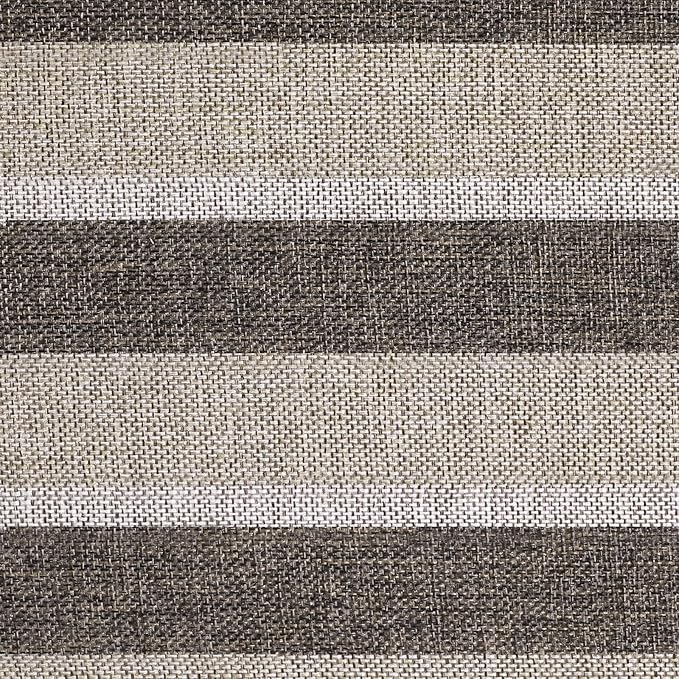 AAAAAcessories D-Shaped Chair Cushions, 2" Thick Dining Chair Pads with Ties and Removable, Machine-Washable Cover, 17" x 16", Set of 2, Boldstripes Chocolate/Beige